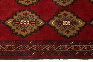Vintage Red Tribal 3'6X6'3 Balouch Persian Rug