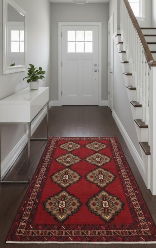 Vintage Red Tribal 3'6X6'3 Balouch Persian Rug