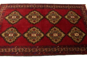Vintage Red Tribal 3'6X6'3 Balouch Persian Rug