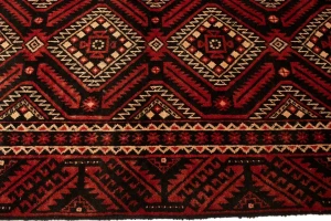 Red Vintage Tribal 3'3X6'5 Balouch Persian Oriental Rug