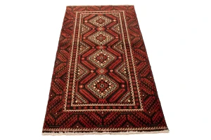 Red Vintage Tribal 3'3X6'5 Balouch Persian Oriental Rug
