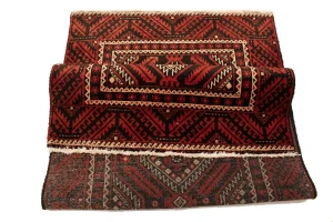 Red Vintage Tribal 3'3X6'5 Balouch Persian Oriental Rug