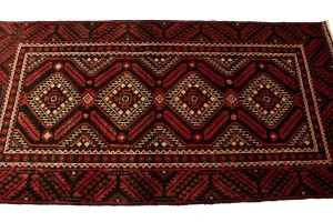 Red Vintage Tribal 3'3X6'5 Balouch Persian Oriental Rug