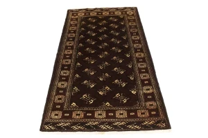 Burgundy Tribal 3'6X6'4 Balouch Persian Rug