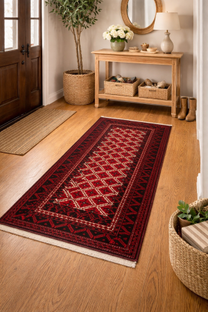 Cherry Red Tribal 3X6 Balouch Persian Rug