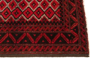Cherry Red Tribal 3X6 Balouch Persian Oriental Rug