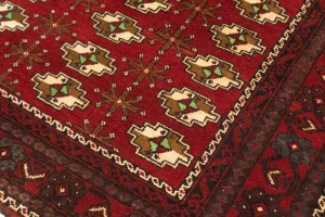 Vintage Red Tribal 3'6X6'9 Turkoman Persian Rug