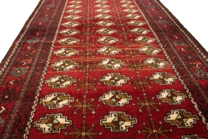 Vintage Red Tribal 3'6X6'9 Turkoman Persian Rug