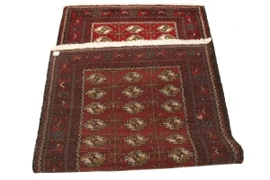 Vintage Red Tribal 3'6X6'9 Turkoman Persian Rug