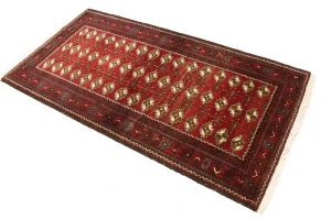 Vintage Red Tribal 3'6X6'9 Turkoman Persian Rug