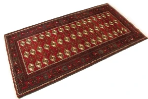Vintage Red Tribal 3'6X6'9 Turkoman Persian Rug
