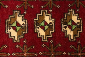 Vintage Red Tribal 3'6X6'9 Turkoman Persian Rug