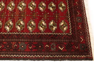 Vintage Red Tribal 3'6X6'9 Turkoman Persian Rug