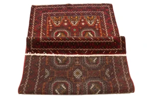 Semi Antique Red Tribal 3'5X6'6 Turkoman Balouch Persian Rug