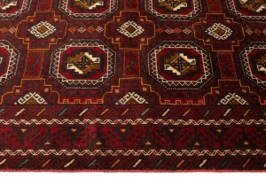 Semi Antique Red Tribal 3'5X6'6 Turkoman Balouch Persian Rug