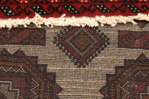 Vintage Beige & Red Tribal 3X6 Balouch Persian Rug