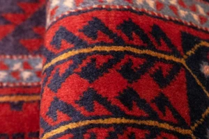 Semi Antique Red & Plum Tribal 3'4X6'8 Balouch Persian Rug