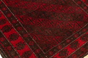 Vintage Red Tribal 3X6 Balouch Persian Rug