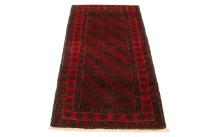Vintage Red Tribal 3X6 Balouch Persian Rug