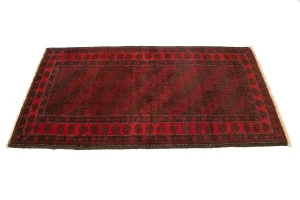 Vintage Red Tribal 3X6 Balouch Persian Rug