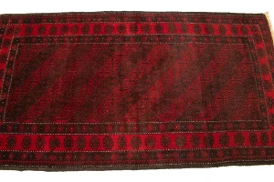 Vintage Red Tribal 3X6 Balouch Persian Rug