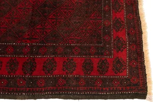 Vintage Red Tribal 3X6 Balouch Persian Rug