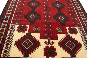 Vintage Red Tribal 3X6 Balouch Persian Rug