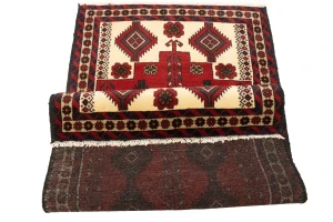 Vintage Red Tribal 3X6 Balouch Persian Rug
