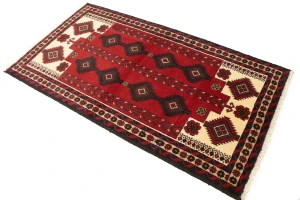 Vintage Red Tribal 3X6 Balouch Persian Rug