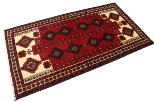 Vintage Red Tribal 3X6 Balouch Persian Rug