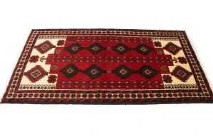Vintage Red Tribal 3X6 Balouch Persian Rug