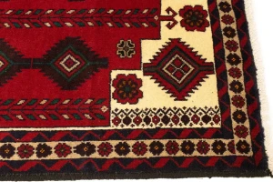 Vintage Red Tribal 3X6 Balouch Persian Rug