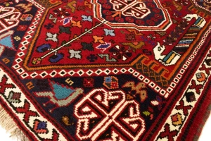 Red Tribal 3'6X5 Shiraz Persian Rug