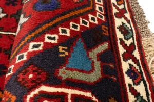 Red Tribal 3'6X5 Shiraz Persian Rug