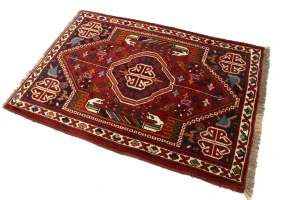 Red Tribal 3'6X5 Shiraz Persian Rug
