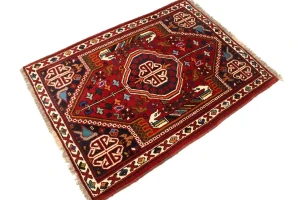 Red Tribal 3'6X5 Shiraz Persian Rug