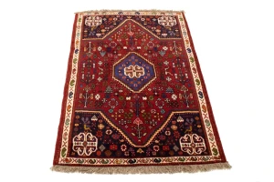 Red Tribal 3'5X5 Shiraz Persian Rug