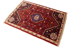 Red Tribal 3'5X5 Shiraz Persian Rug