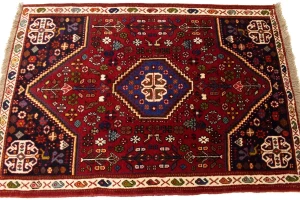 Red Tribal 3'5X5 Shiraz Persian Rug