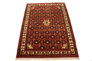 Bittersweet Red Tribal 4X5 Hamedan Persian Rug