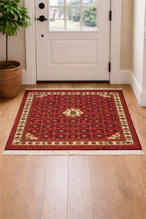 Bittersweet Red Tribal 4X5 Hamedan Persian Rug