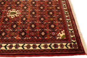 Bittersweet Red Tribal 4X5 Hamedan Persian Rug