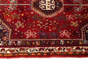 Red Tribal 3'5X5 Shiraz Persian Rug