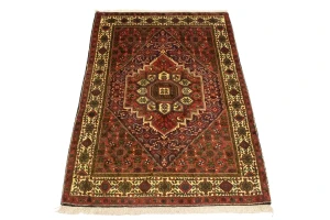Vintage Scarlet Red Floral 3X5 Bidjar Persian Rug