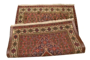 Vintage Scarlet Red Floral 3X5 Bidjar Persian Rug