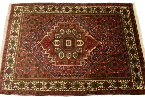 Vintage Scarlet Red Floral 3X5 Bidjar Persian Rug