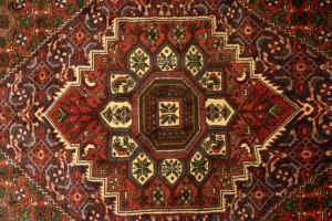 Vintage Scarlet Red Floral 3X5 Bidjar Persian Rug