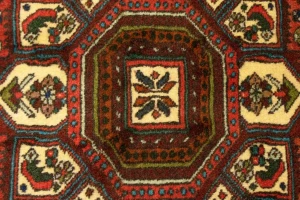 Vintage Scarlet Red Floral 3X5 Bidjar Persian Rug
