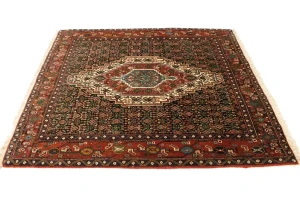 Rusty Red Floral 4X5 Bidjar Persian Rug