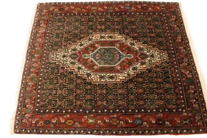 Rusty Red Floral 4X5 Bidjar Persian Rug